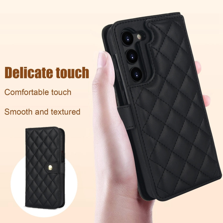 For Samsung Galaxy S23+ 5G Crossbody Multifunction Rhombic Leather Phone Case