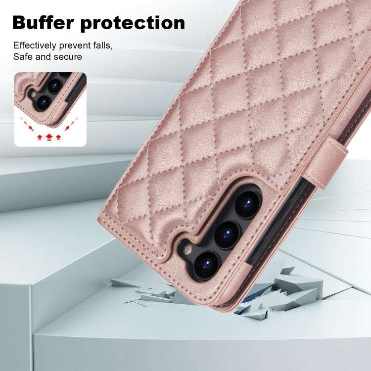 For Samsung Galaxy S23+ 5G Crossbody Multifunction Rhombic Leather Phone Case