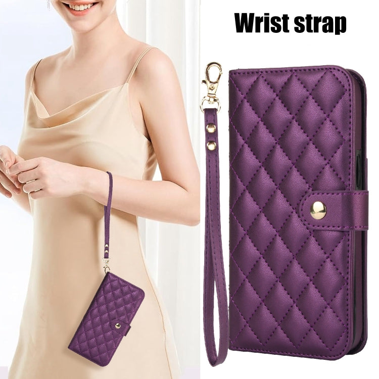 For Samsung Galaxy S23+ 5G Crossbody Multifunction Rhombic Leather Phone Case