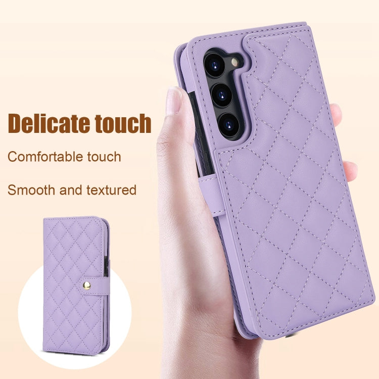 For Samsung Galaxy S23+ 5G Crossbody Multifunction Rhombic Leather Phone Case