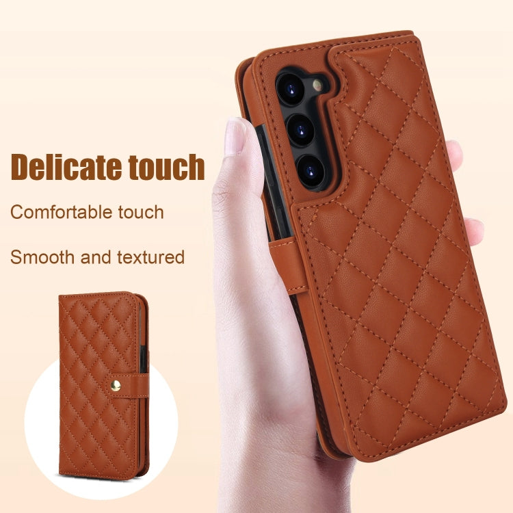 For Samsung Galaxy S23+ 5G Crossbody Multifunction Rhombic Leather Phone Case