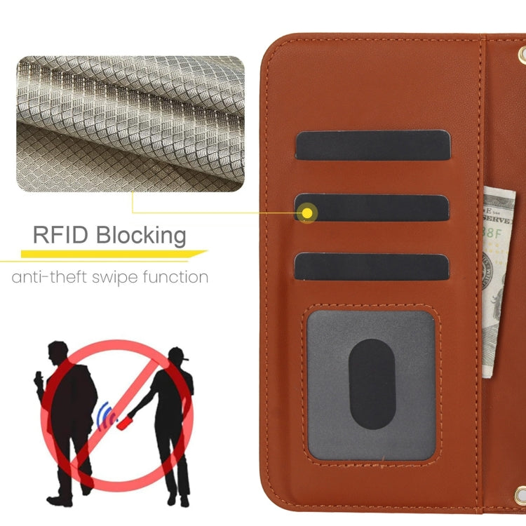 For Samsung Galaxy S23+ 5G Crossbody Multifunction Rhombic Leather Phone Case