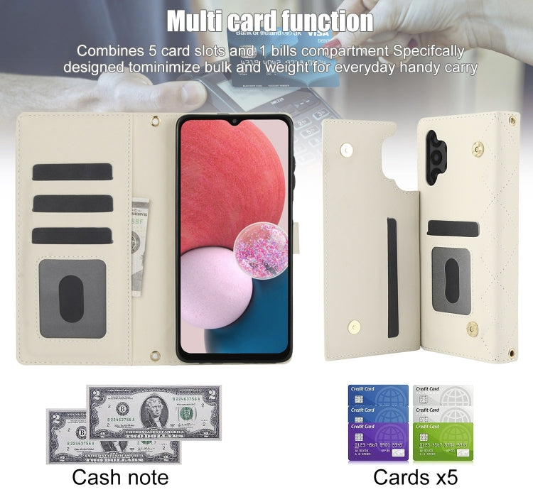 For Samsung Galaxy A13 4G/5G Crossbody Multifunction Rhombic Leather Phone Case