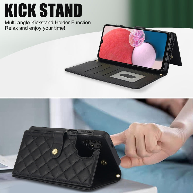 For Samsung Galaxy A13 4G/5G Crossbody Multifunction Rhombic Leather Phone Case