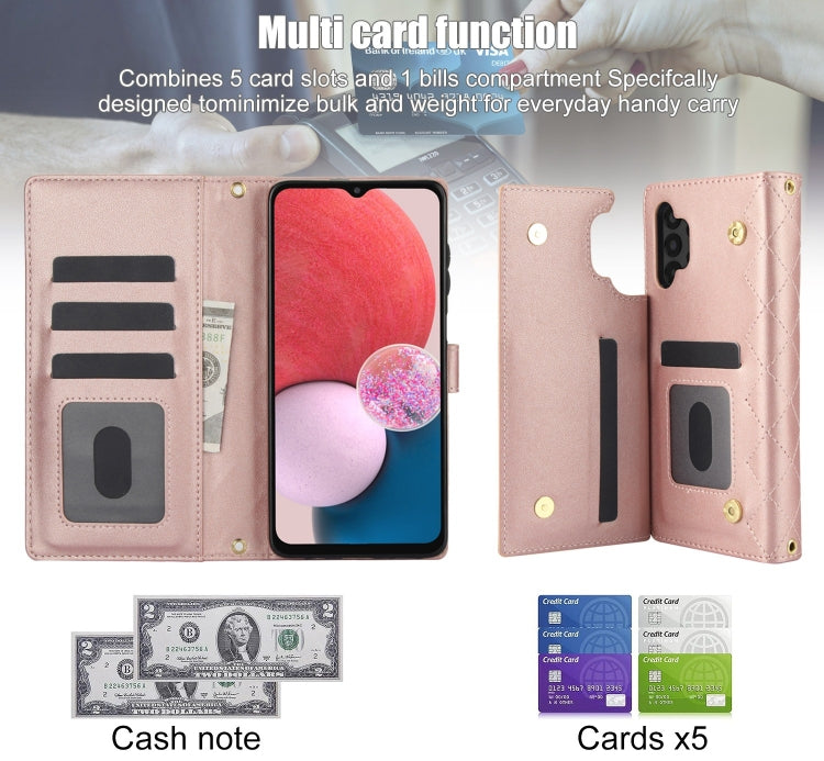 For Samsung Galaxy A13 4G/5G Crossbody Multifunction Rhombic Leather Phone Case
