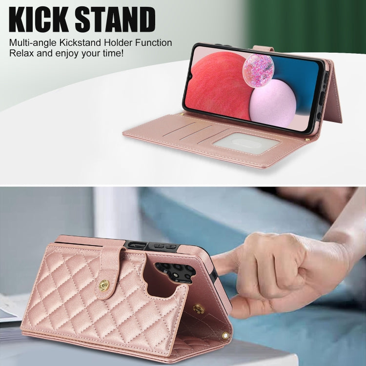 For Samsung Galaxy A13 4G/5G Crossbody Multifunction Rhombic Leather Phone Case