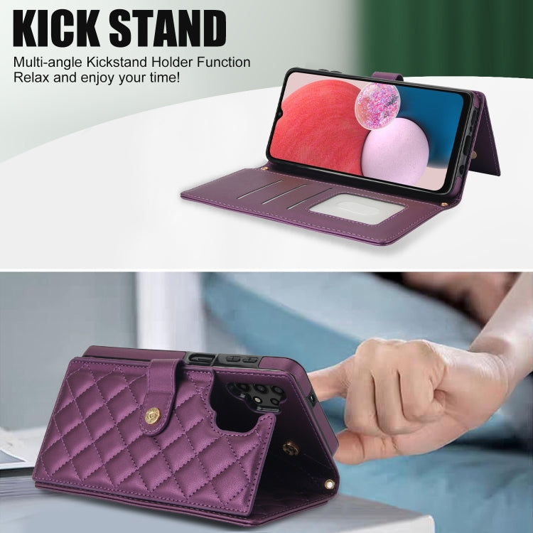 For Samsung Galaxy A13 4G/5G Crossbody Multifunction Rhombic Leather Phone Case