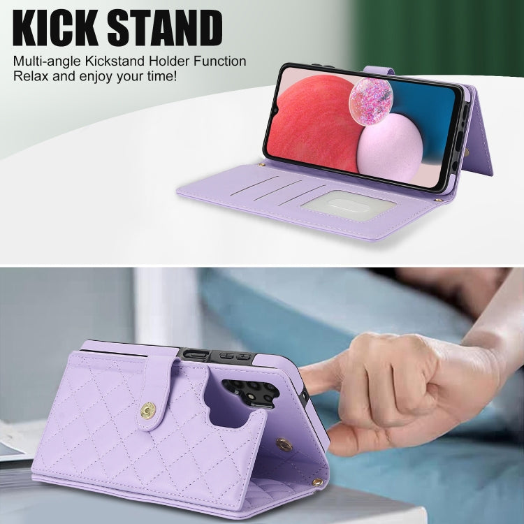 For Samsung Galaxy A13 4G/5G Crossbody Multifunction Rhombic Leather Phone Case