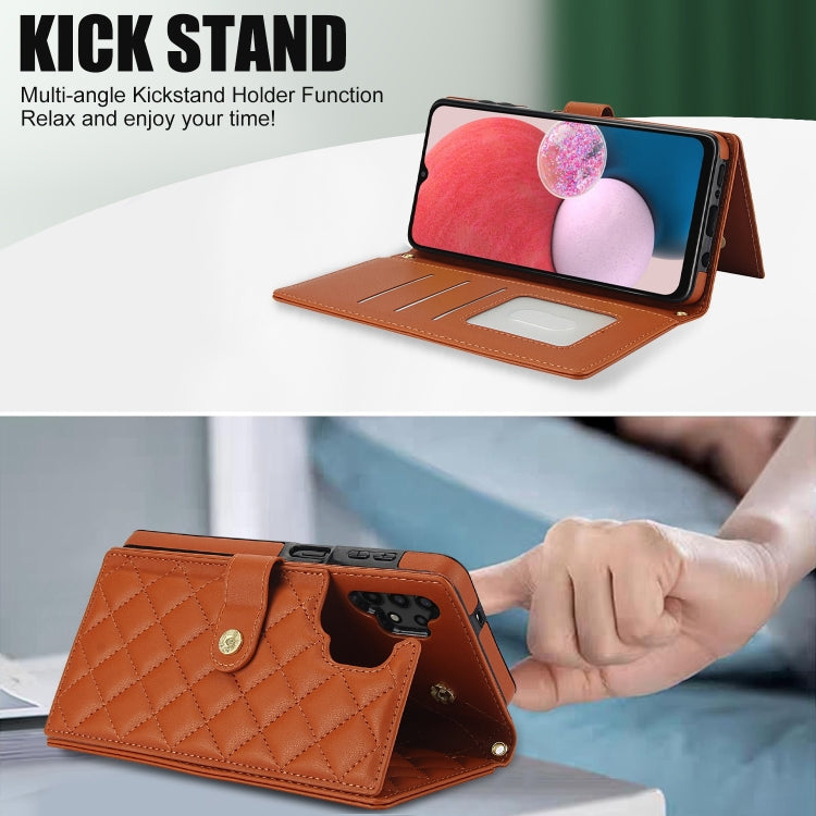 For Samsung Galaxy A13 4G/5G Crossbody Multifunction Rhombic Leather Phone Case