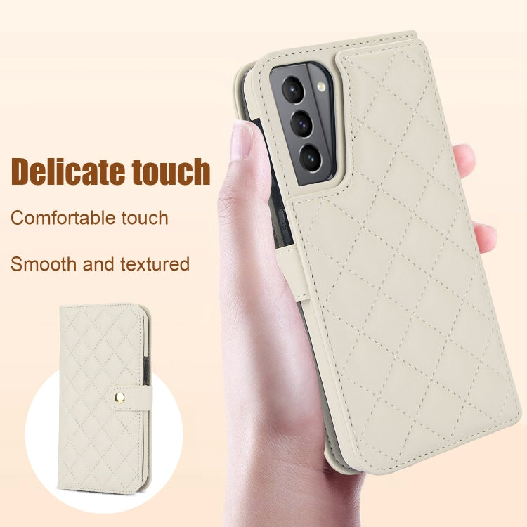 For Samsung Galaxy S22 5G Crossbody Multifunction Rhombic Leather Phone Case