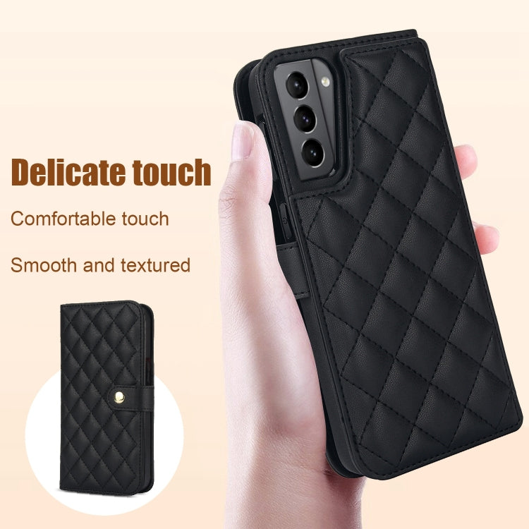 For Samsung Galaxy S22 5G Crossbody Multifunction Rhombic Leather Phone Case