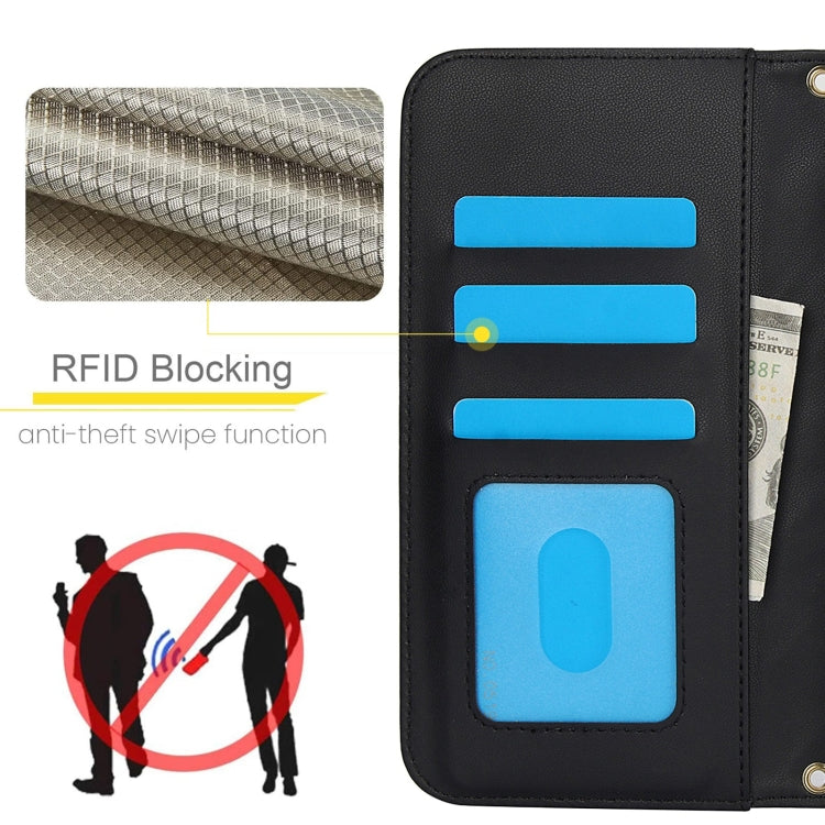 For Samsung Galaxy S22 5G Crossbody Multifunction Rhombic Leather Phone Case