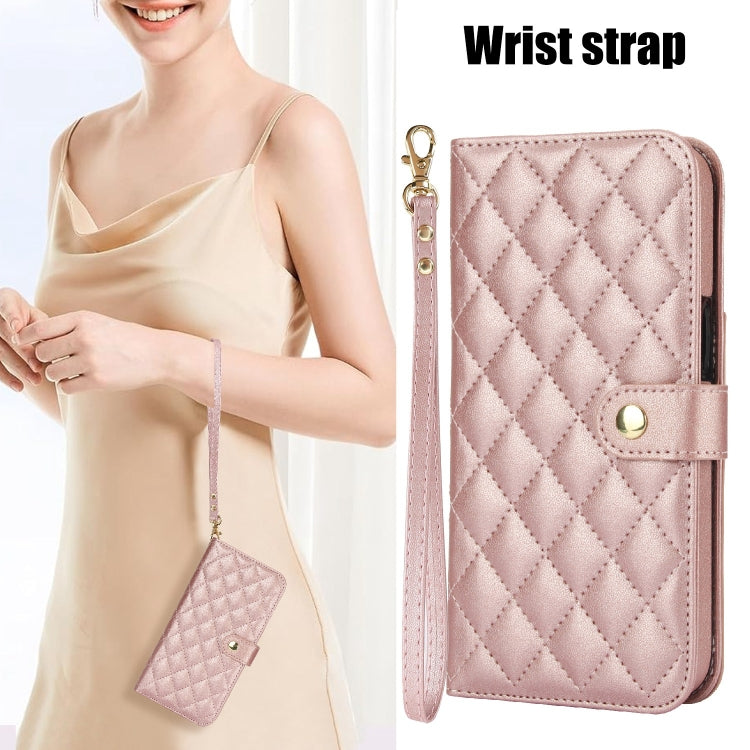 For Samsung Galaxy S22 5G Crossbody Multifunction Rhombic Leather Phone Case