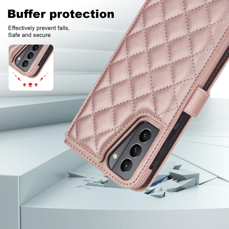 For Samsung Galaxy S21 5G Crossbody Multifunction Rhombic Leather Phone Case