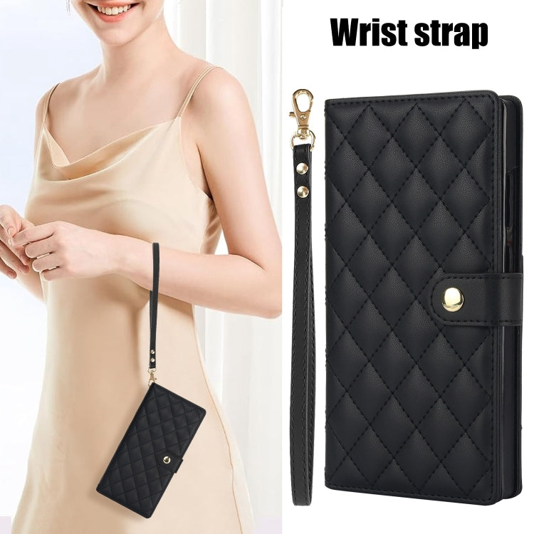 For Samsung Galaxy S21 Ultra 5G Crossbody Multifunction Rhombic Leather Phone Case