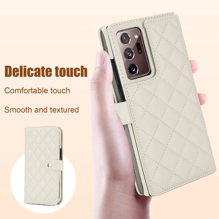 For Samsung Galaxy Note20 Ultra Crossbody Multifunction Rhombic Leather Phone Case