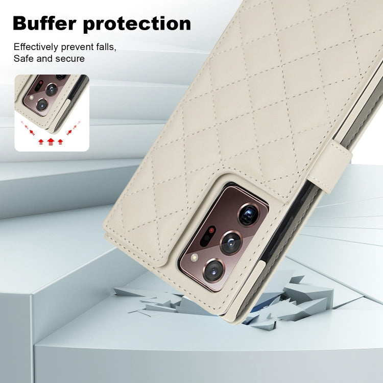 For Samsung Galaxy Note20 Ultra Crossbody Multifunction Rhombic Leather Phone Case
