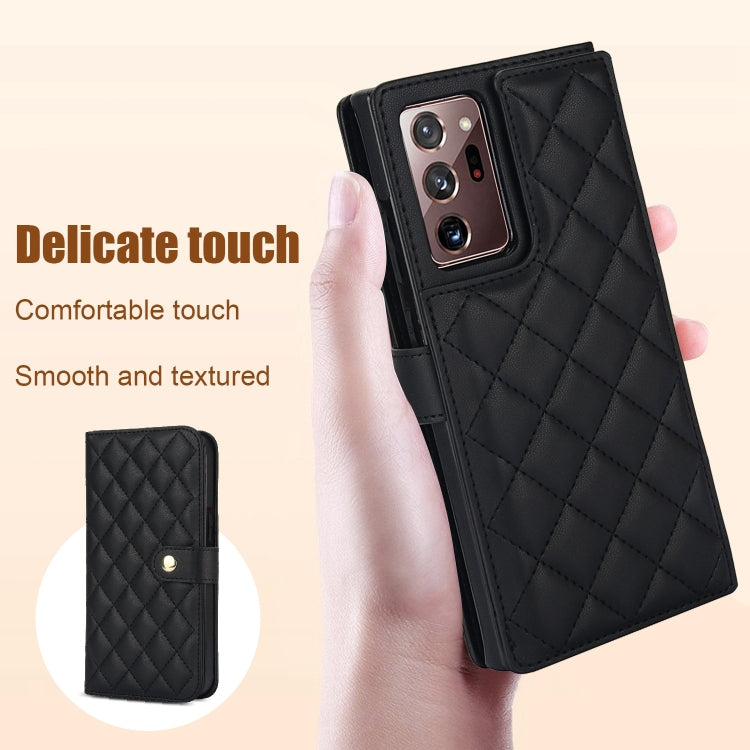 For Samsung Galaxy Note20 Ultra Crossbody Multifunction Rhombic Leather Phone Case