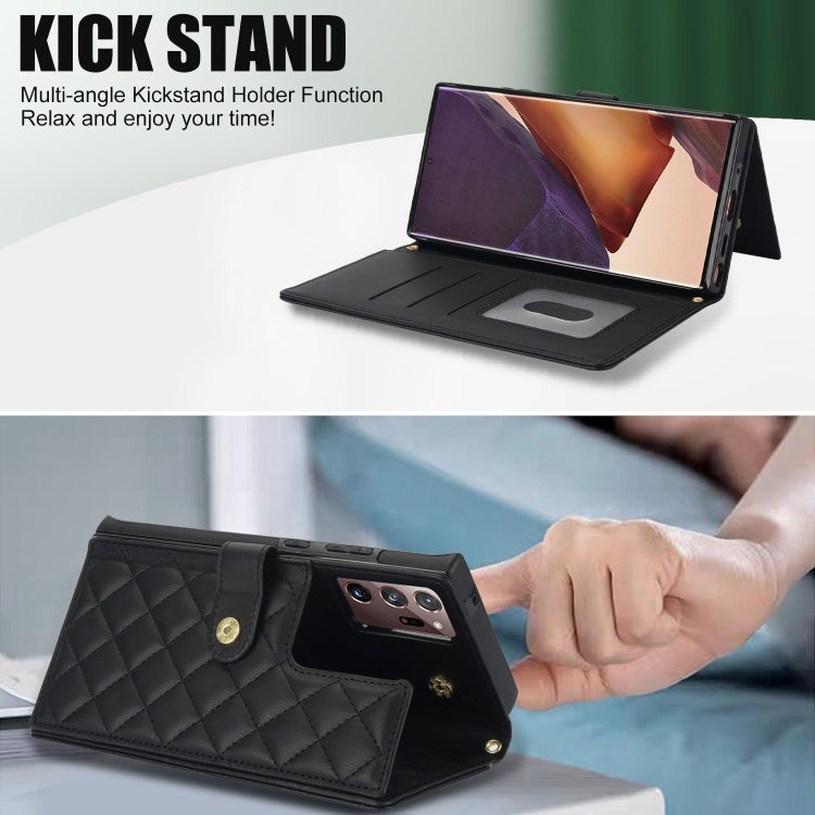 For Samsung Galaxy Note20 Ultra Crossbody Multifunction Rhombic Leather Phone Case