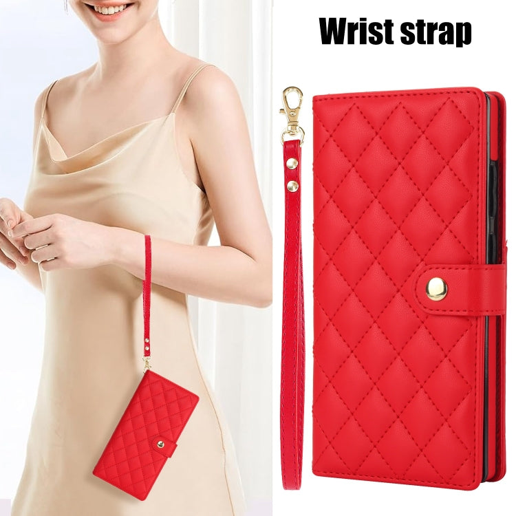 For Samsung Galaxy Note20 Ultra Crossbody Multifunction Rhombic Leather Phone Case