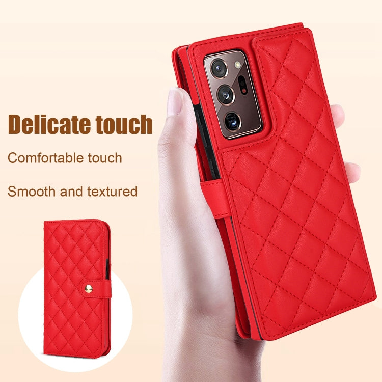 For Samsung Galaxy Note20 Ultra Crossbody Multifunction Rhombic Leather Phone Case