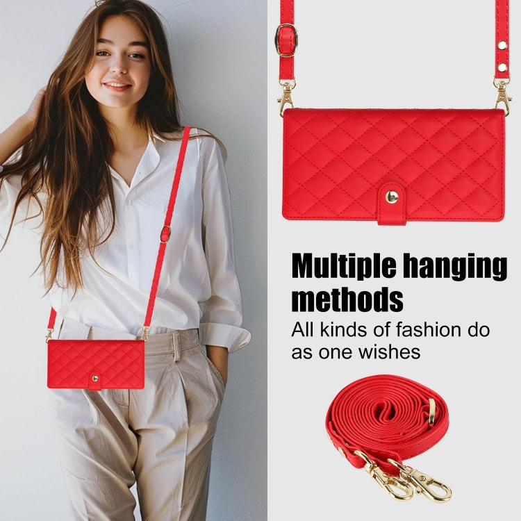 For Samsung Galaxy Note20 Ultra Crossbody Multifunction Rhombic Leather Phone Case