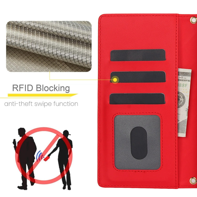 For Samsung Galaxy Note20 Ultra Crossbody Multifunction Rhombic Leather Phone Case