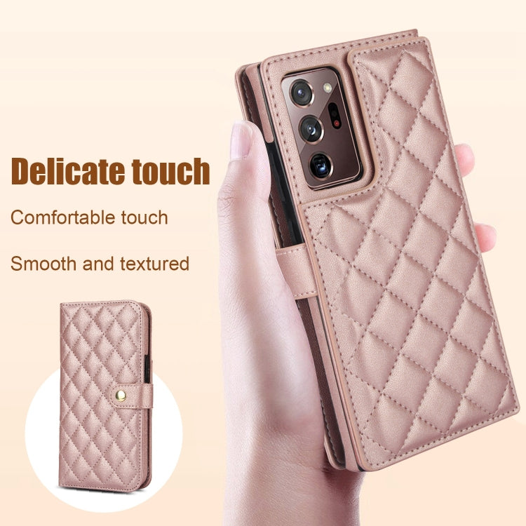 For Samsung Galaxy Note20 Ultra Crossbody Multifunction Rhombic Leather Phone Case