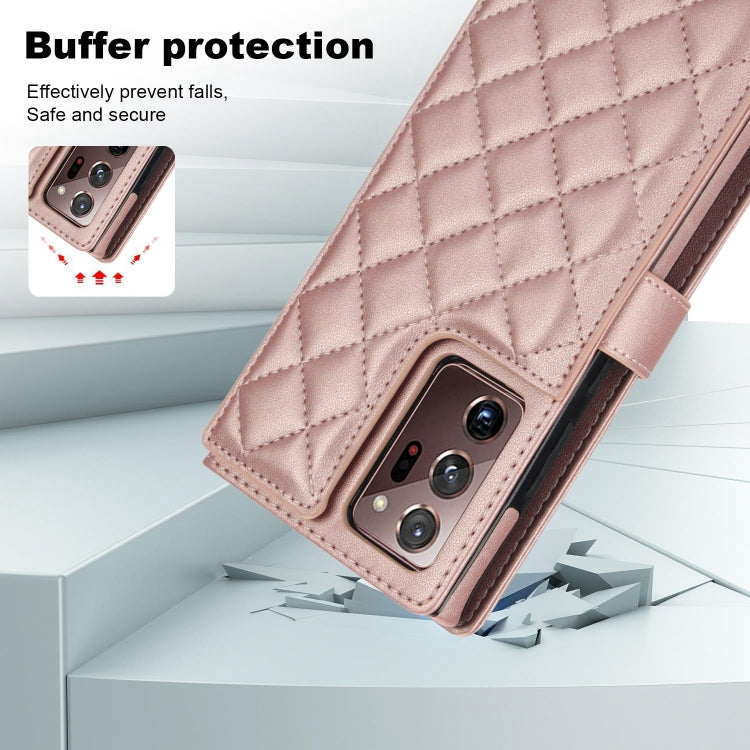 For Samsung Galaxy Note20 Ultra Crossbody Multifunction Rhombic Leather Phone Case