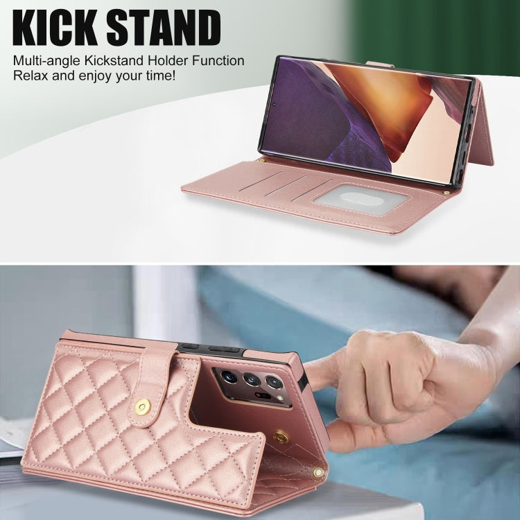 For Samsung Galaxy Note20 Ultra Crossbody Multifunction Rhombic Leather Phone Case