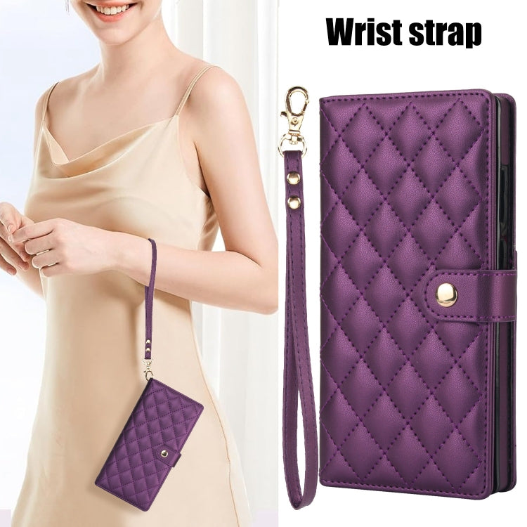 For Samsung Galaxy Note20 Ultra Crossbody Multifunction Rhombic Leather Phone Case