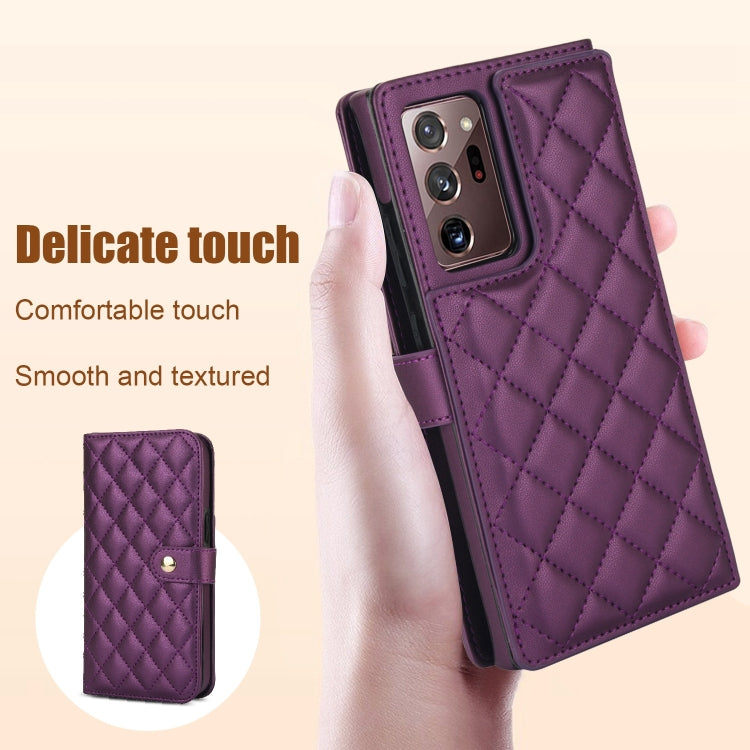 For Samsung Galaxy Note20 Ultra Crossbody Multifunction Rhombic Leather Phone Case