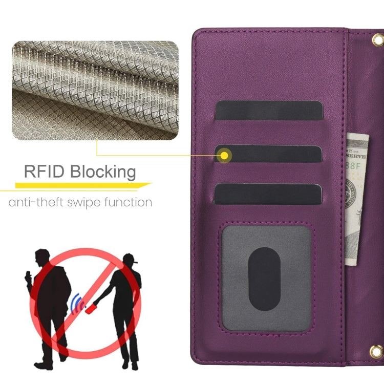 For Samsung Galaxy Note20 Ultra Crossbody Multifunction Rhombic Leather Phone Case