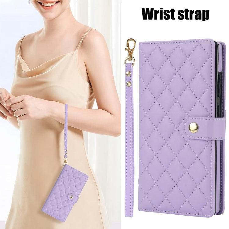 For Samsung Galaxy Note20 Ultra Crossbody Multifunction Rhombic Leather Phone Case