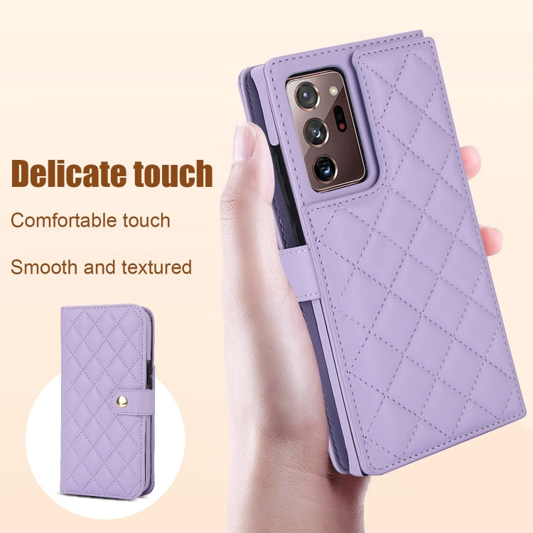 For Samsung Galaxy Note20 Ultra Crossbody Multifunction Rhombic Leather Phone Case