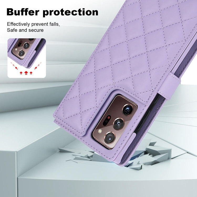 For Samsung Galaxy Note20 Ultra Crossbody Multifunction Rhombic Leather Phone Case