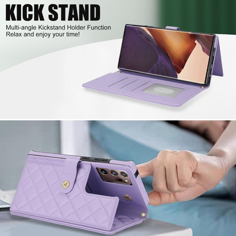 For Samsung Galaxy Note20 Ultra Crossbody Multifunction Rhombic Leather Phone Case