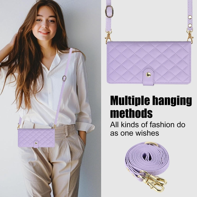 For Samsung Galaxy Note20 Ultra Crossbody Multifunction Rhombic Leather Phone Case
