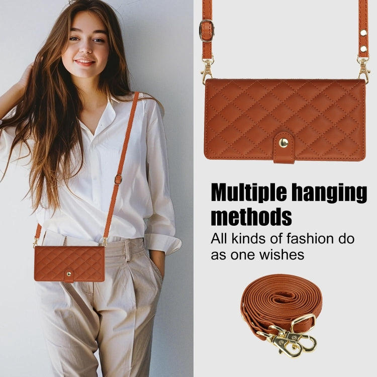 For Samsung Galaxy Note20 Ultra Crossbody Multifunction Rhombic Leather Phone Case