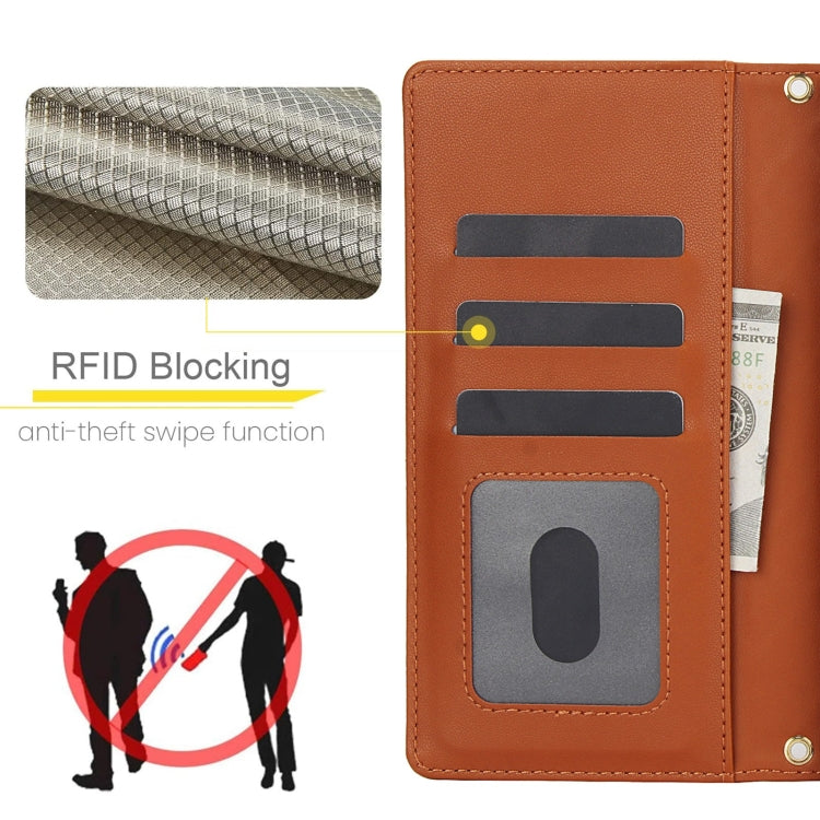 For Samsung Galaxy Note20 Ultra Crossbody Multifunction Rhombic Leather Phone Case