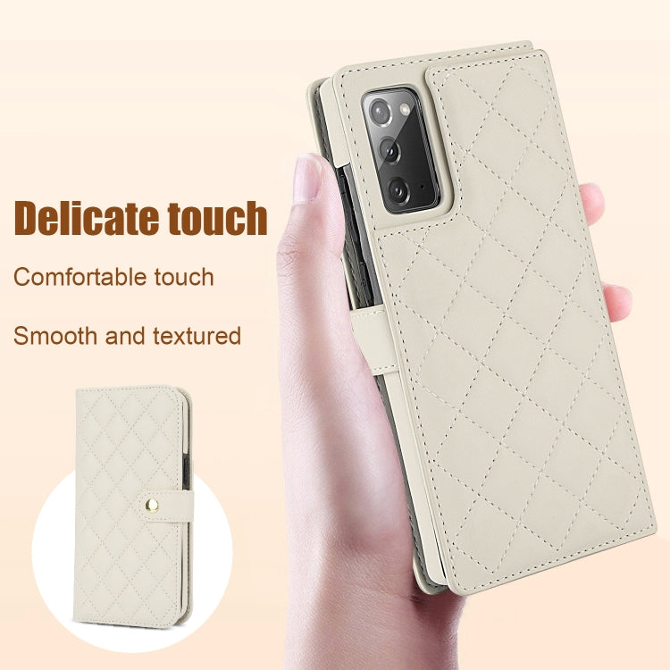 For Samsung Galaxy Note20 Crossbody Multifunction Rhombic Leather Phone Case