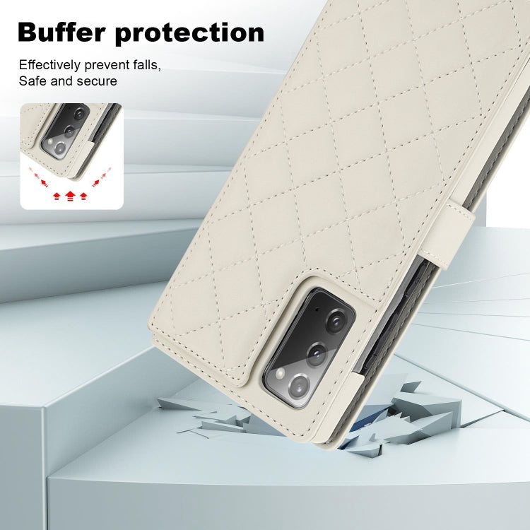 For Samsung Galaxy Note20 Crossbody Multifunction Rhombic Leather Phone Case