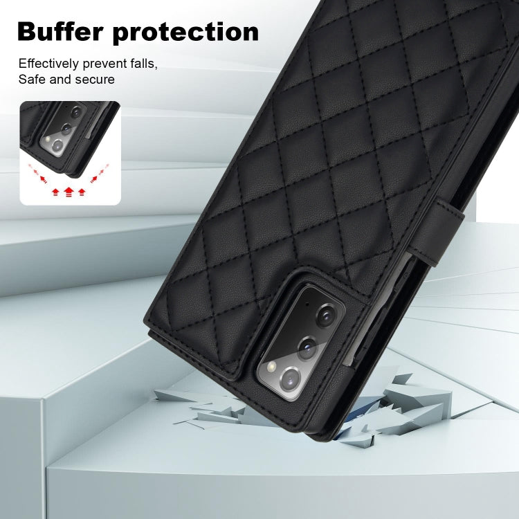 For Samsung Galaxy Note20 Crossbody Multifunction Rhombic Leather Phone Case