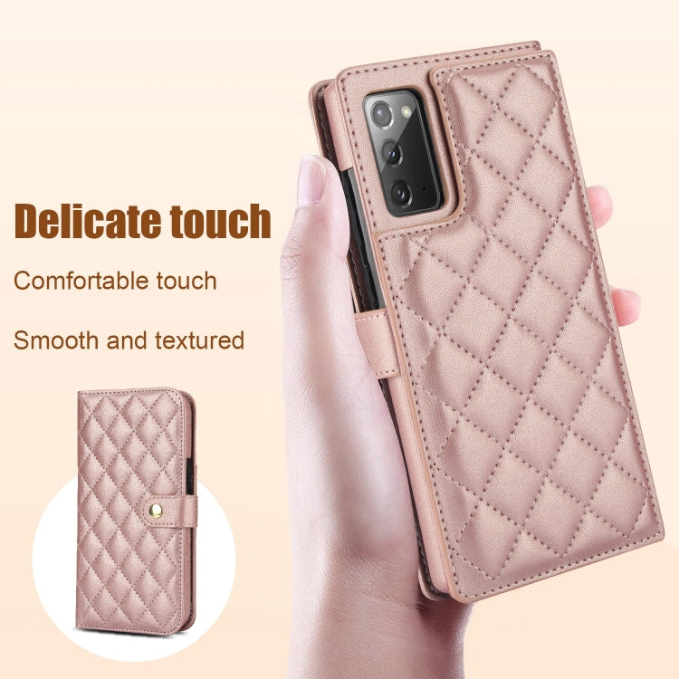 For Samsung Galaxy Note20 Crossbody Multifunction Rhombic Leather Phone Case