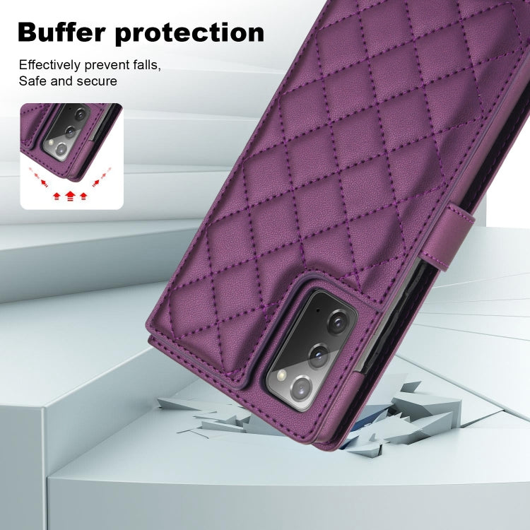 For Samsung Galaxy Note20 Crossbody Multifunction Rhombic Leather Phone Case