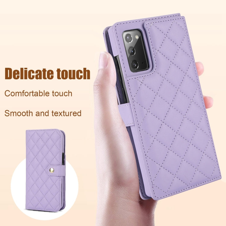 For Samsung Galaxy Note20 Crossbody Multifunction Rhombic Leather Phone Case