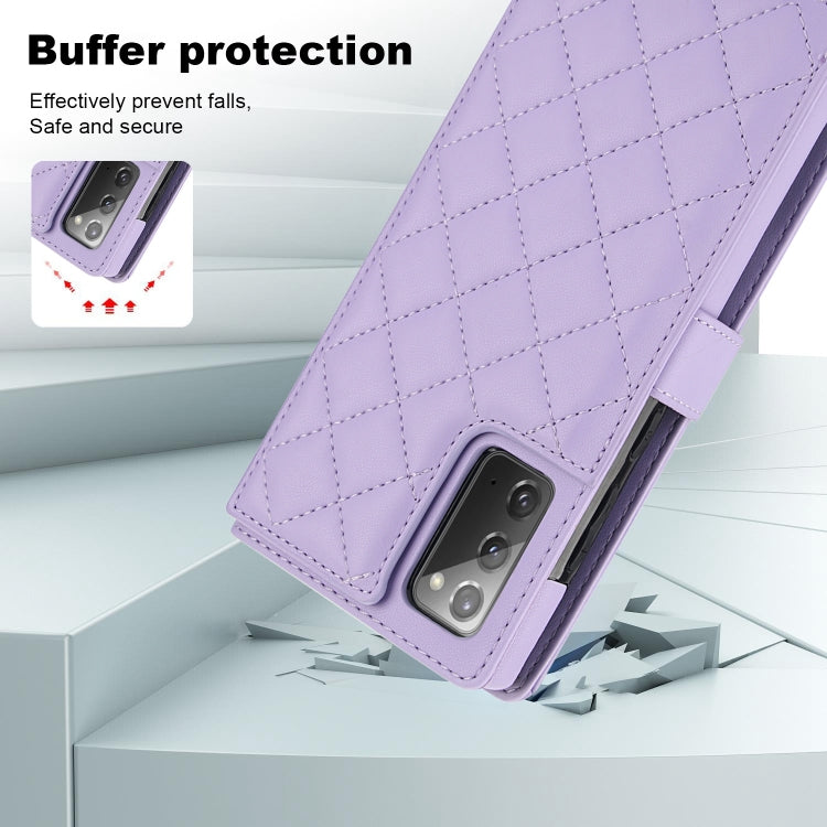 For Samsung Galaxy Note20 Crossbody Multifunction Rhombic Leather Phone Case