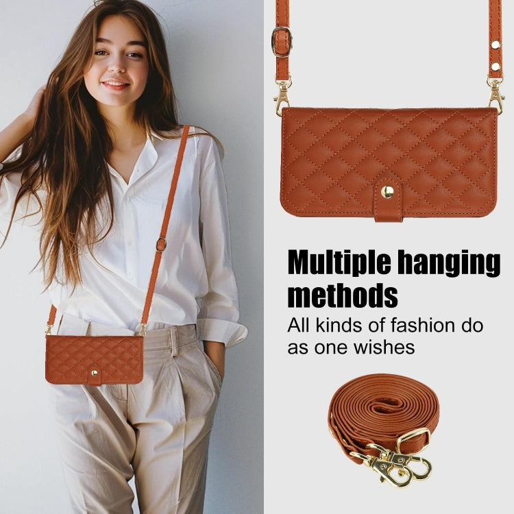 For Samsung Galaxy Note20 Crossbody Multifunction Rhombic Leather Phone Case
