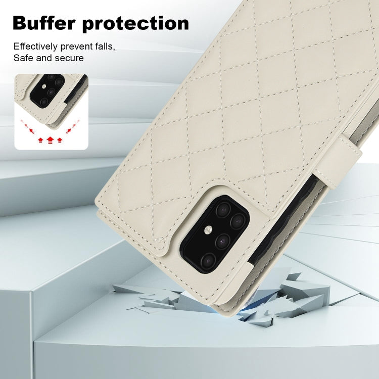 For Samsung Galaxy A71 4G Crossbody Multifunction Rhombic Leather Phone Case