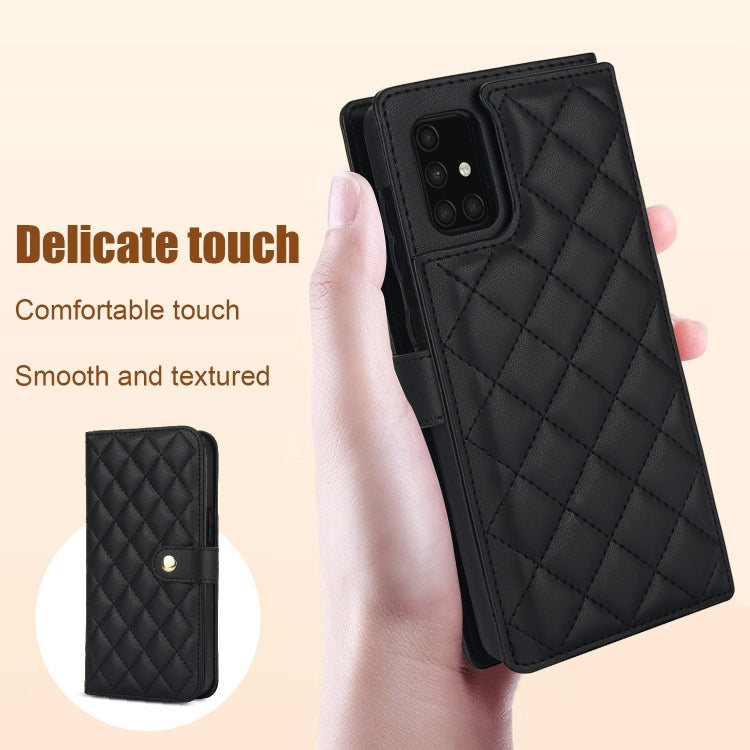 For Samsung Galaxy A71 4G Crossbody Multifunction Rhombic Leather Phone Case
